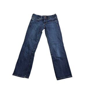 American Eagle Outfitters Artist Crop Stretch Jeans 0 R Blue Denim Dark Wash